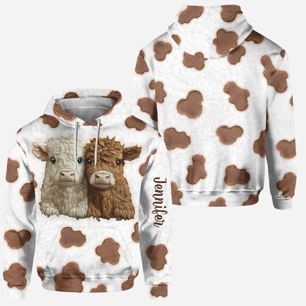Adorable Highland Cows - Personalized Highland Cow Hoodie and Leggings