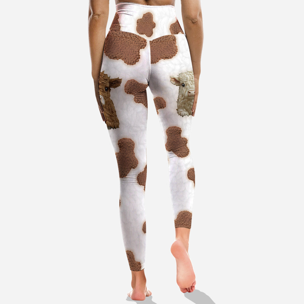 Adorable Highland Cows - Personalized Highland Cow Hoodie and Leggings