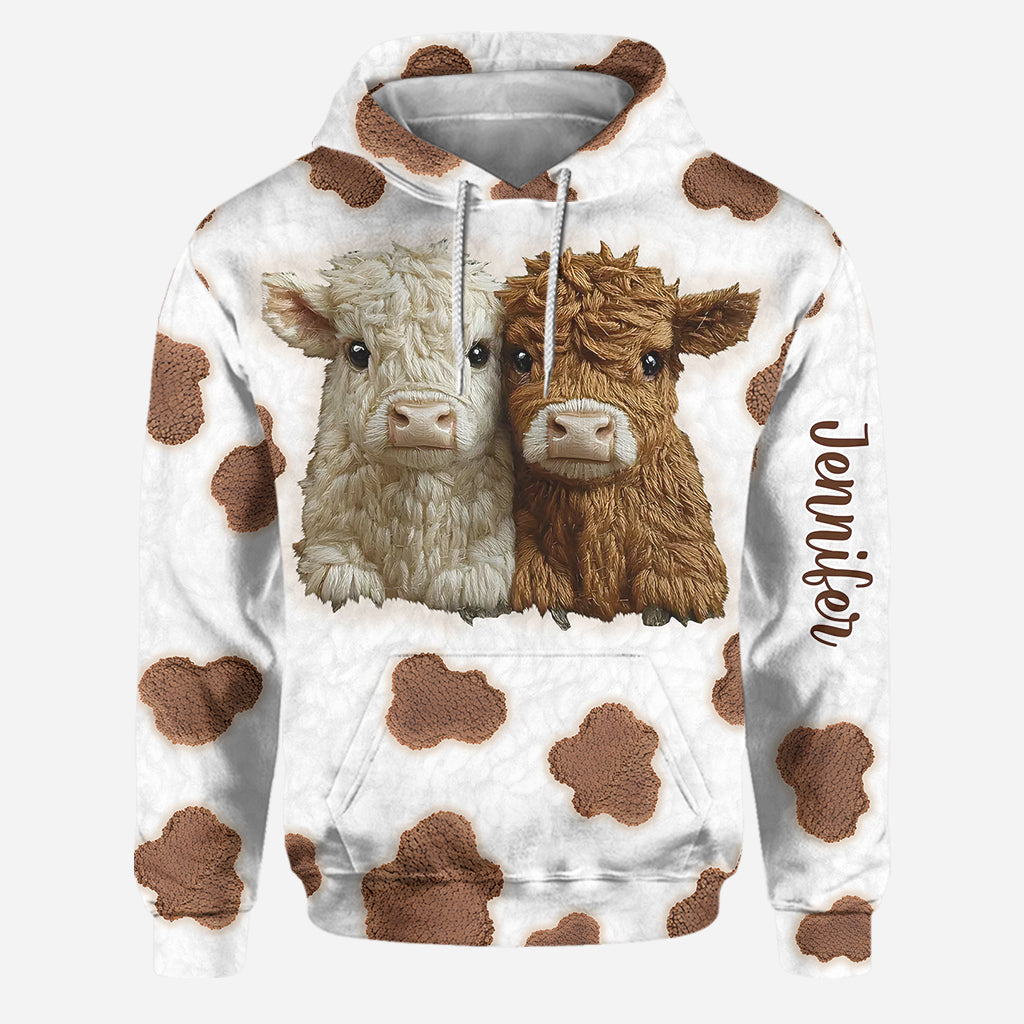 Adorable Highland Cows - Personalized Highland Cow Hoodie and Leggings