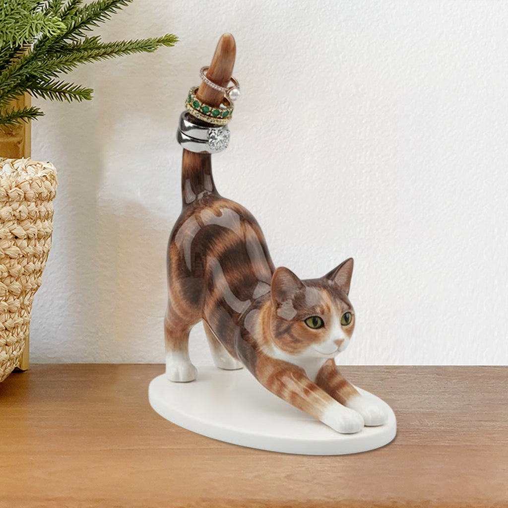 Individueller Schmuckhalter für Katzenliebhaber, personalisierbar mit jedem Foto – Personalisierter Acryl-Ringhalter in Katzenform