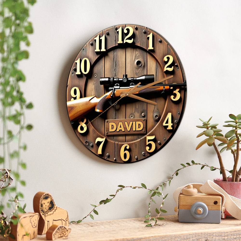 Die Jagdgewehre - Personalisierte Jagd-Wanduhr
