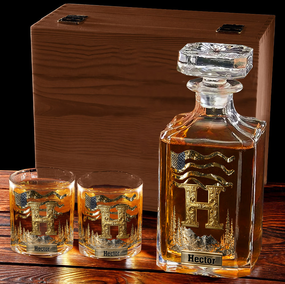 Anfangsbuchstabe für Whisky- und Bourbon-Liebhaber – personalisiertes Whiskyglas