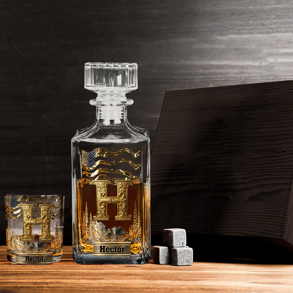 Anfangsbuchstabe für Whisky- und Bourbon-Liebhaber – personalisiertes Whiskyglas