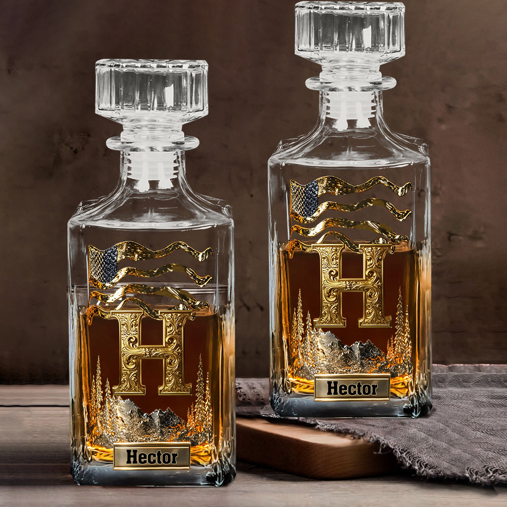 Anfangsbuchstabe für Whisky- und Bourbon-Liebhaber – personalisiertes Whiskyglas