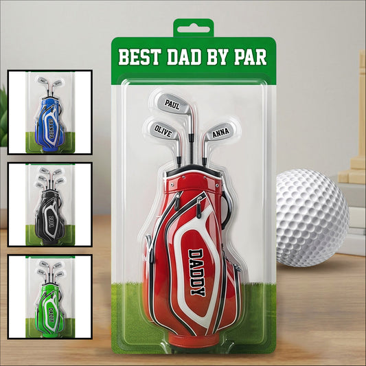 Bester Papa nach Par - Personalisierte, individuell geformte Acrylplakette für Golfer