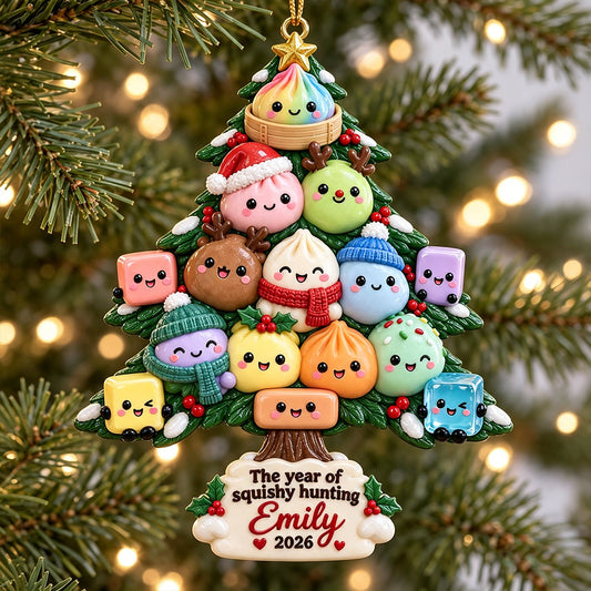 Das Jahr der Squishy-Jagd - Personalisierte Premium 3D-Ornament für Kinder