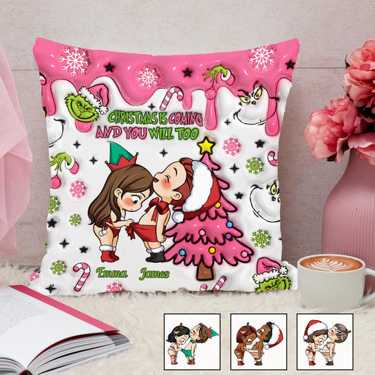 Weihnachten naht – Personalisiertes Pärchenkissen