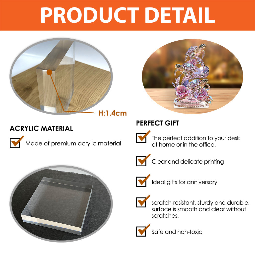 We Love You Gift For Mom, Grandma - Personalized Mother Custom Shaped Acrylic Plaque