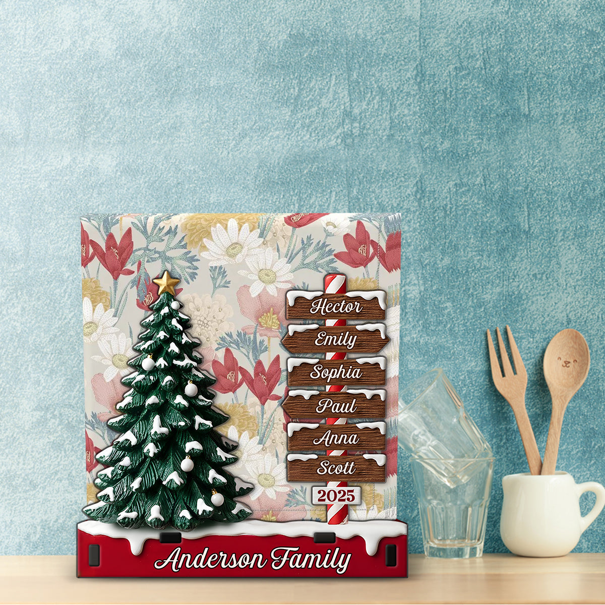 Weihnachtsgeschenk für die Familie – personalisierter Papierhandtuchhalter für die Familie
