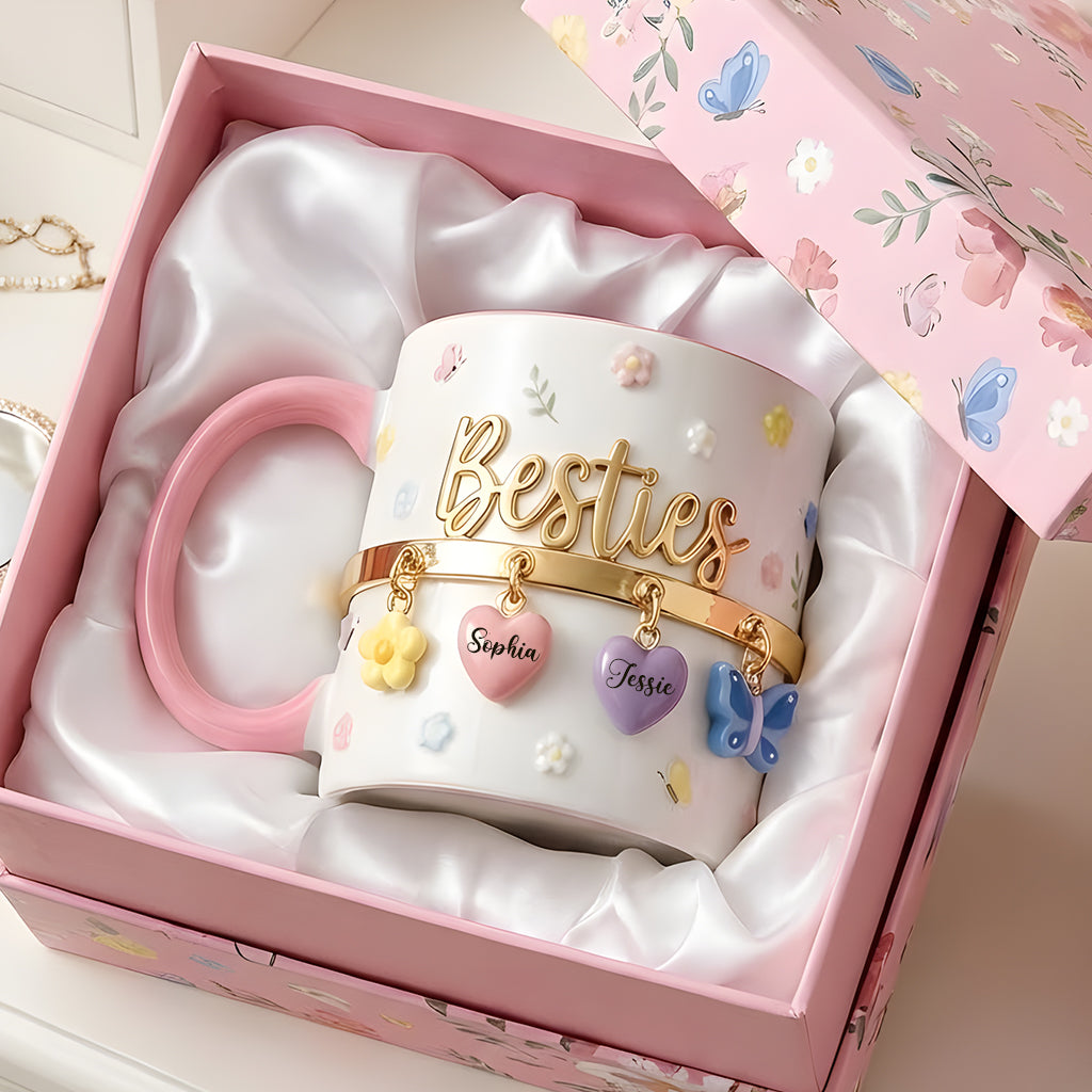 Ich wünschte, wir würden näher beieinander wohnen – das perfekte Geschenk für beste Freundinnen – personalisierte Tasse und Untersetzer mit Freundinnen-Akzent