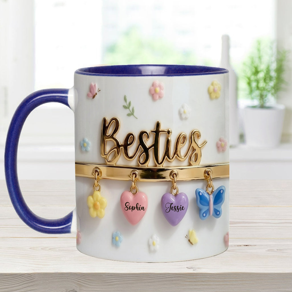 Ich wünschte, wir würden näher beieinander wohnen – das perfekte Geschenk für beste Freundinnen – personalisierte Tasse und Untersetzer mit Freundinnen-Akzent