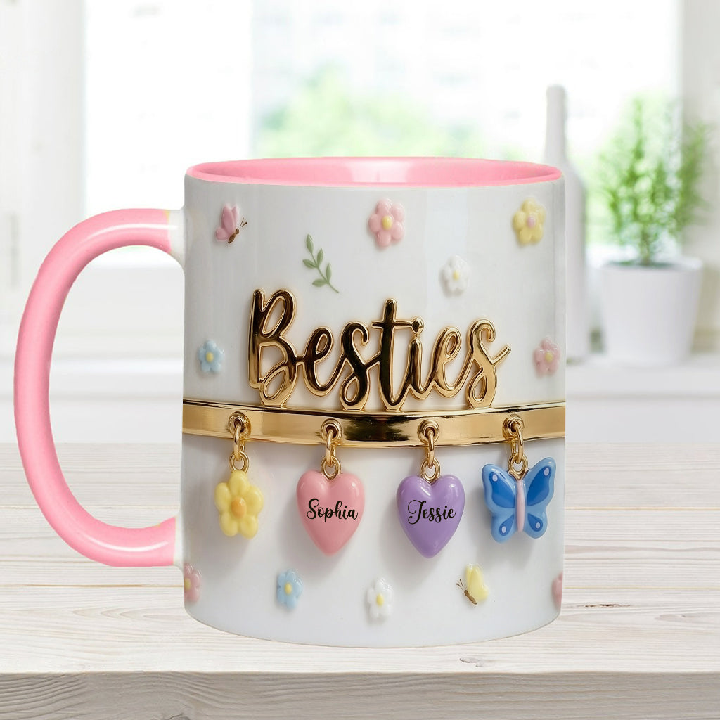Ich wünschte, wir würden näher beieinander wohnen – das perfekte Geschenk für beste Freundinnen – personalisierte Tasse und Untersetzer mit Freundinnen-Akzent