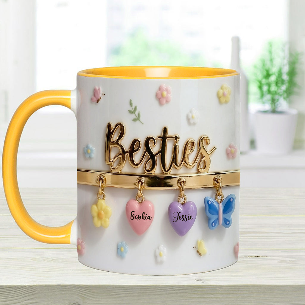 Ich wünschte, wir würden näher beieinander wohnen – das perfekte Geschenk für beste Freundinnen – personalisierte Tasse und Untersetzer mit Freundinnen-Akzent