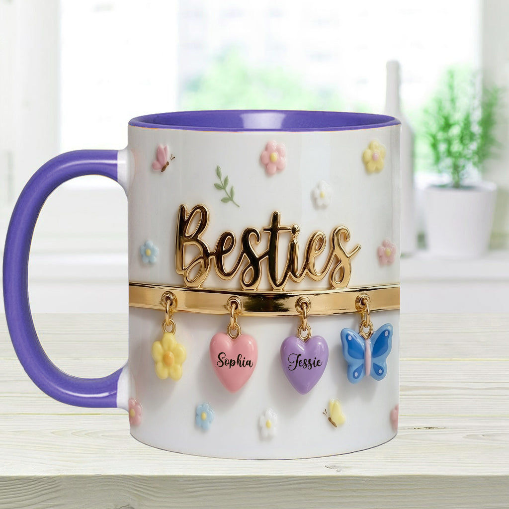 Ich wünschte, wir würden näher beieinander wohnen – das perfekte Geschenk für beste Freundinnen – personalisierte Tasse und Untersetzer mit Freundinnen-Akzent