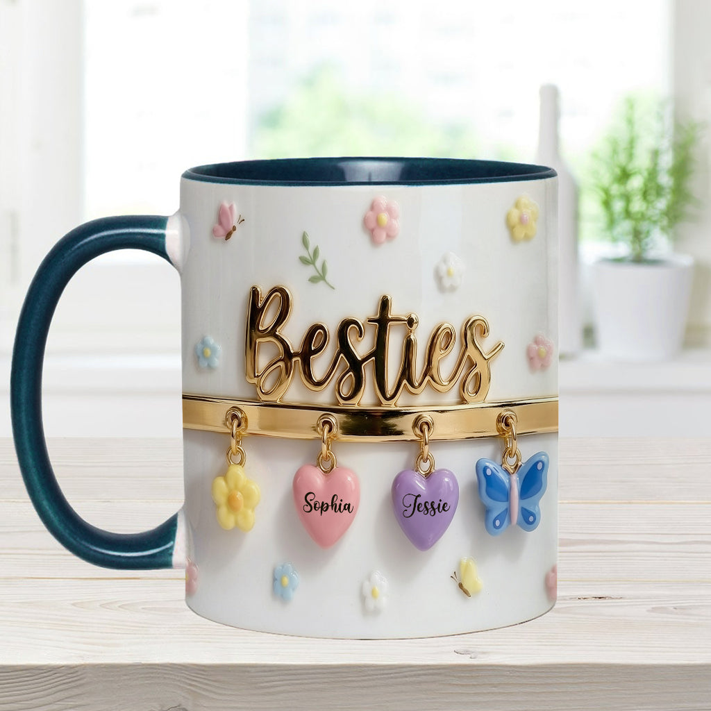Ich wünschte, wir würden näher beieinander wohnen – das perfekte Geschenk für beste Freundinnen – personalisierte Tasse und Untersetzer mit Freundinnen-Akzent