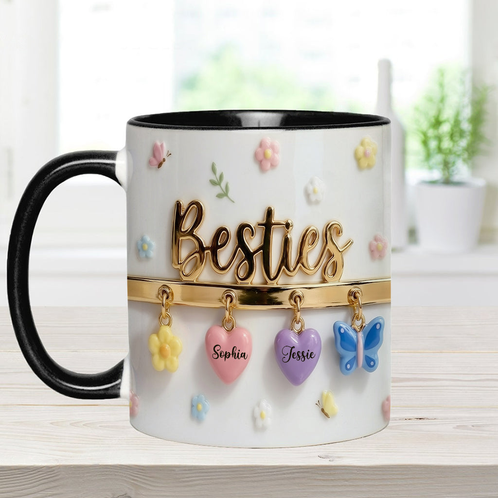 Ich wünschte, wir würden näher beieinander wohnen – das perfekte Geschenk für beste Freundinnen – personalisierte Tasse und Untersetzer mit Freundinnen-Akzent