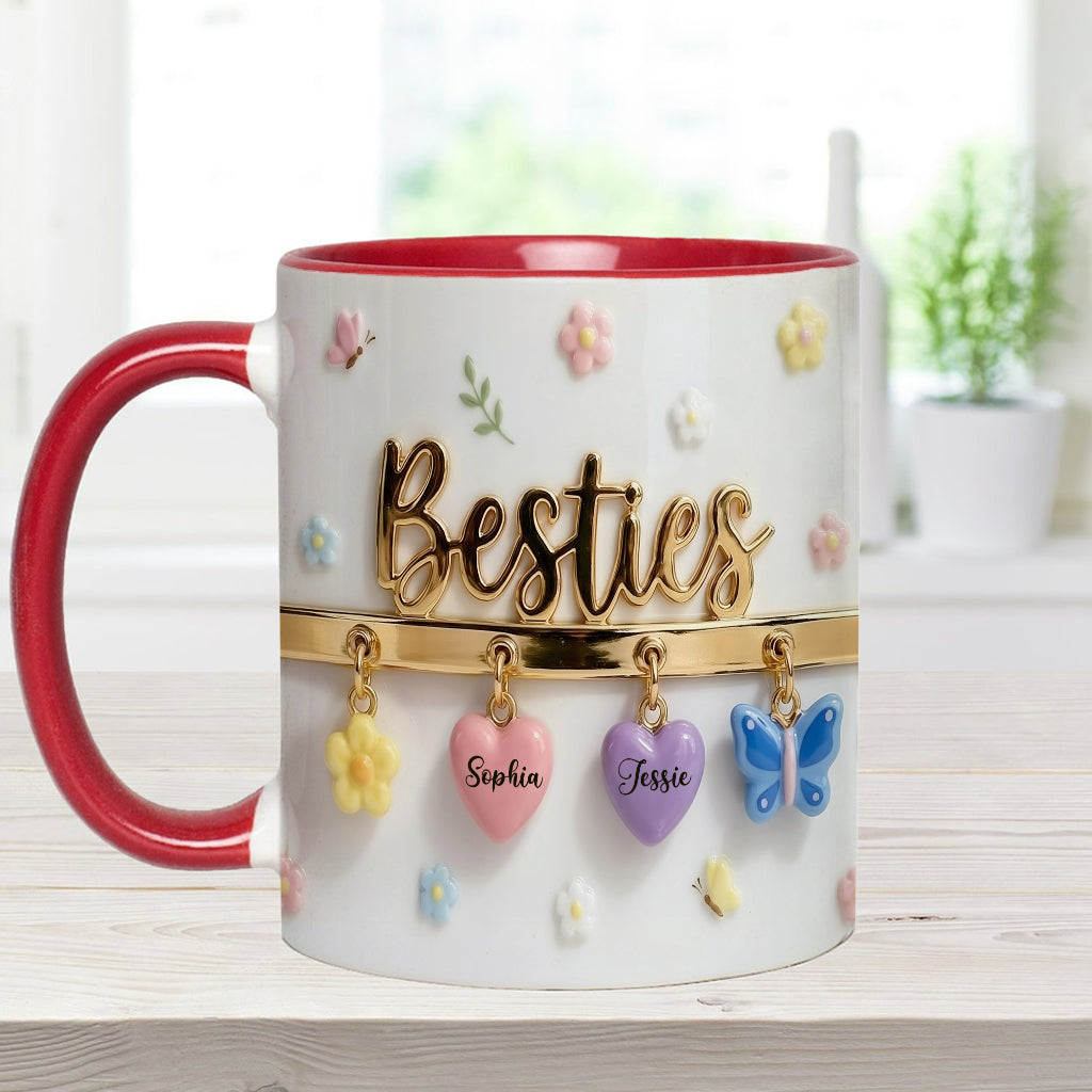 Ich wünschte, wir würden näher beieinander wohnen – das perfekte Geschenk für beste Freundinnen – personalisierte Tasse und Untersetzer mit Freundinnen-Akzent