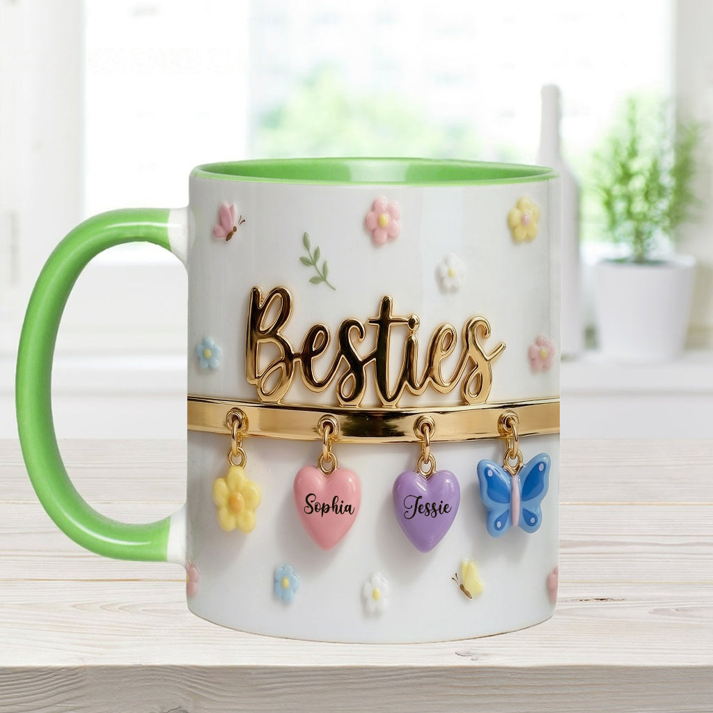 Ich wünschte, wir würden näher beieinander wohnen – das perfekte Geschenk für beste Freundinnen – personalisierte Tasse und Untersetzer mit Freundinnen-Akzent