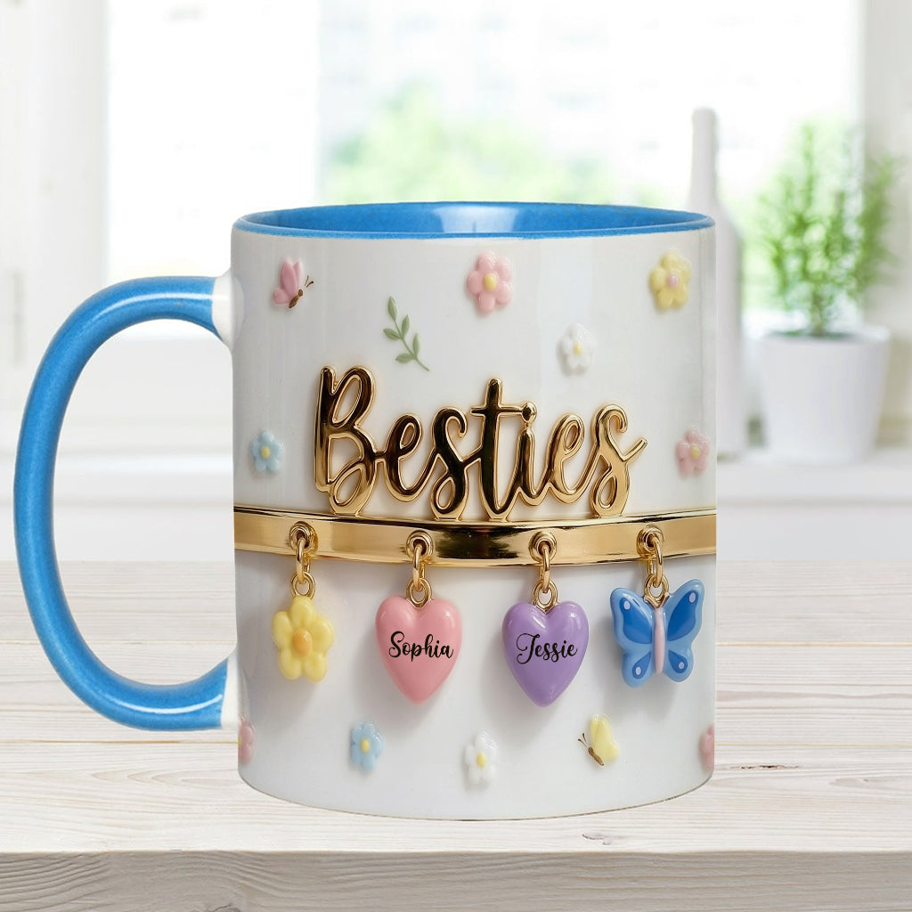 Ich wünschte, wir würden näher beieinander wohnen – das perfekte Geschenk für beste Freundinnen – personalisierte Tasse und Untersetzer mit Freundinnen-Akzent