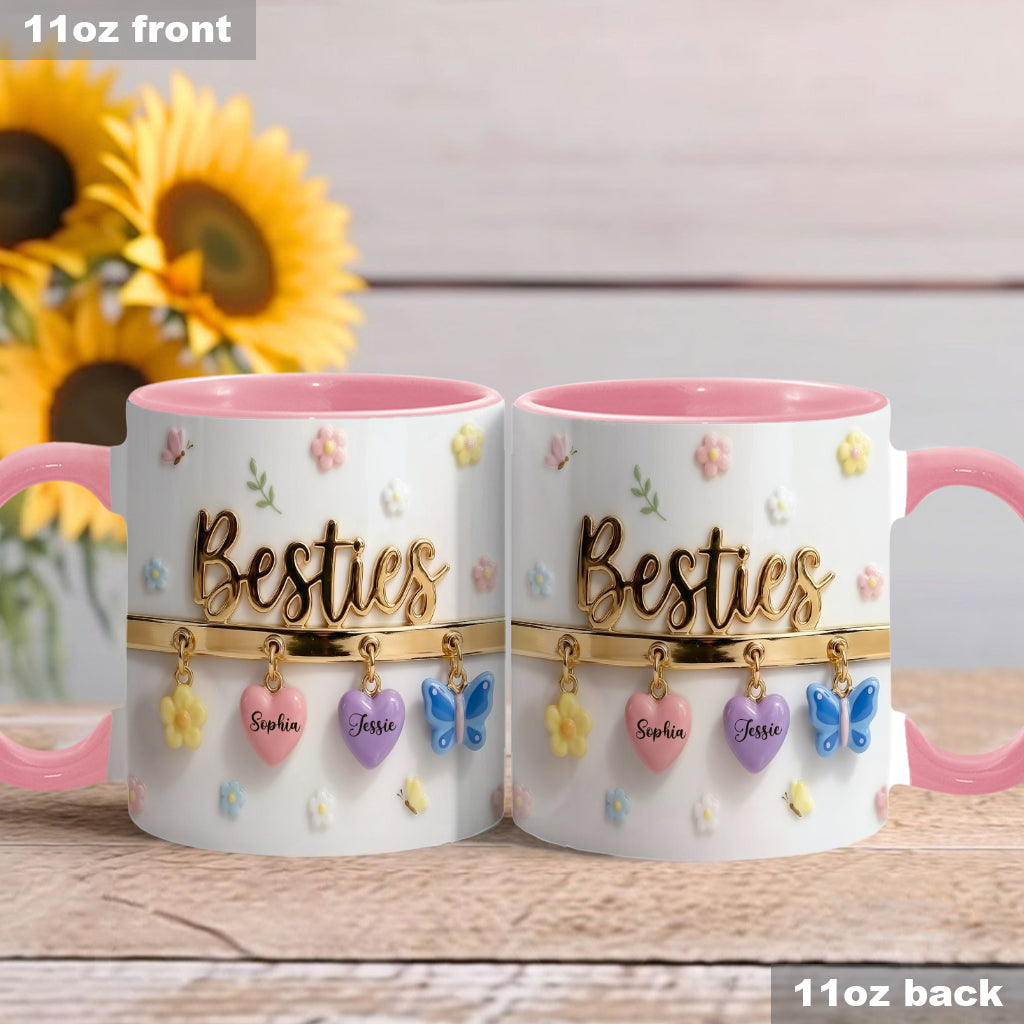 Ich wünschte, wir würden näher beieinander wohnen – das perfekte Geschenk für beste Freundinnen – personalisierte Tasse und Untersetzer mit Freundinnen-Akzent