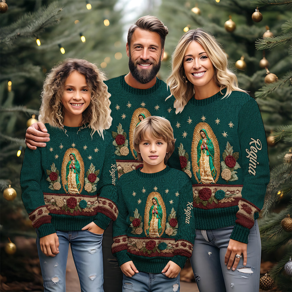 Unsere Liebe Frau von Guadalupe – Personalisierter christlicher Weihnachtspullover