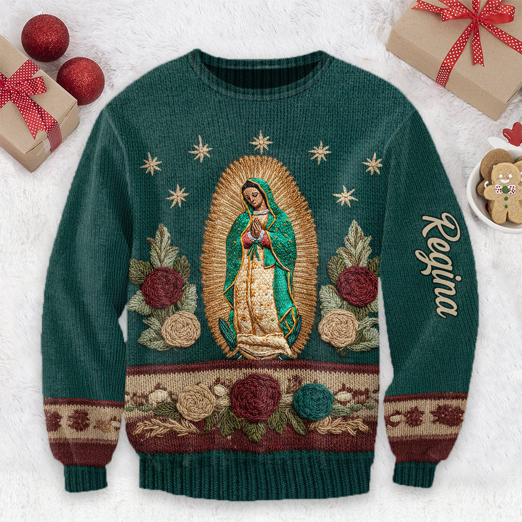 Unsere Liebe Frau von Guadalupe – Personalisierter christlicher Weihnachtspullover