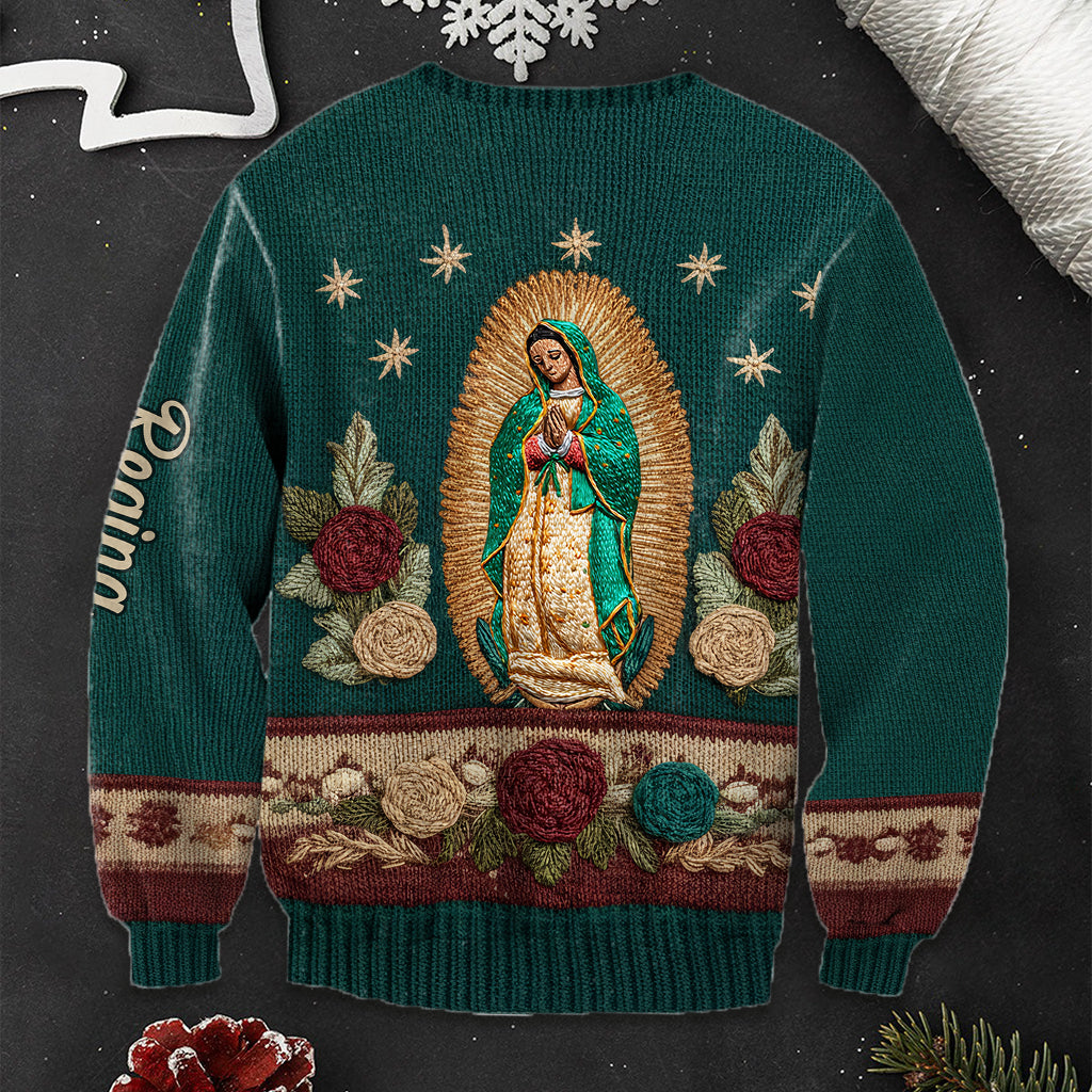 Unsere Liebe Frau von Guadalupe – Personalisierter christlicher Weihnachtspullover