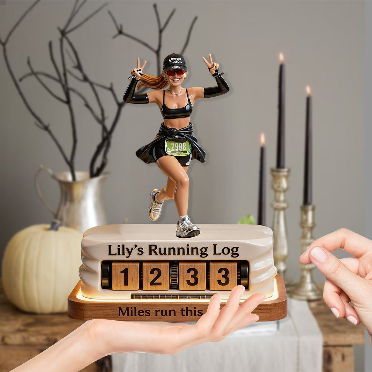 Meilen in diesem Jahr – Personalisierte, austauschbare Laufplakette