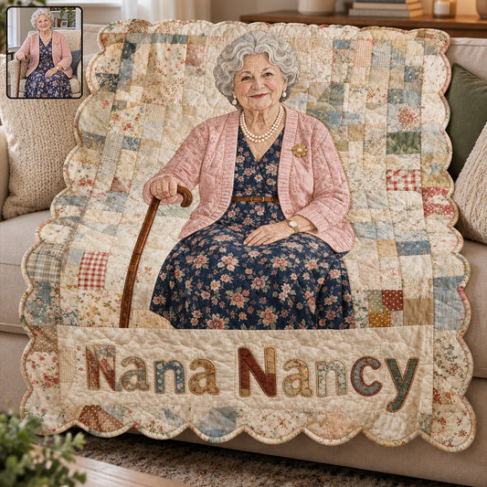 Wrapped in Your Love - Personalized Grandma Shaped Fleece Blanket