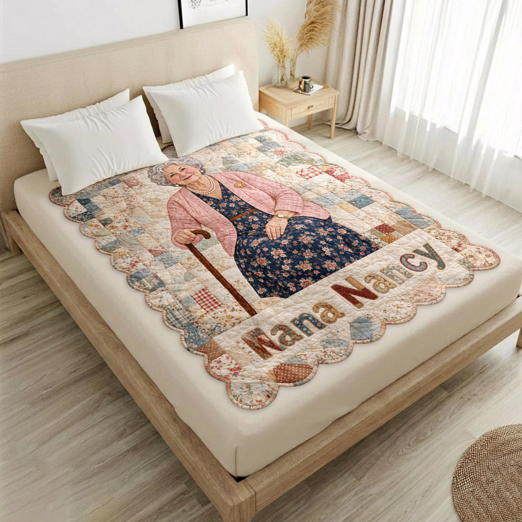 Wrapped in Your Love - Personalized Grandma Shaped Fleece Blanket