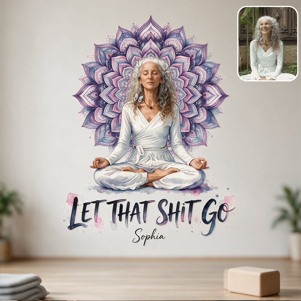 Lass den Sh*t los - Personalisierter Yoga Aufkleber