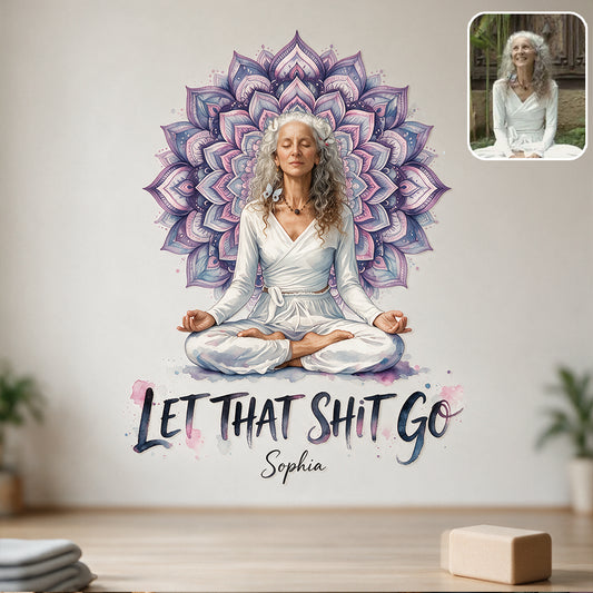 Lass den Sh*t los - Personalisierter Yoga Aufkleber