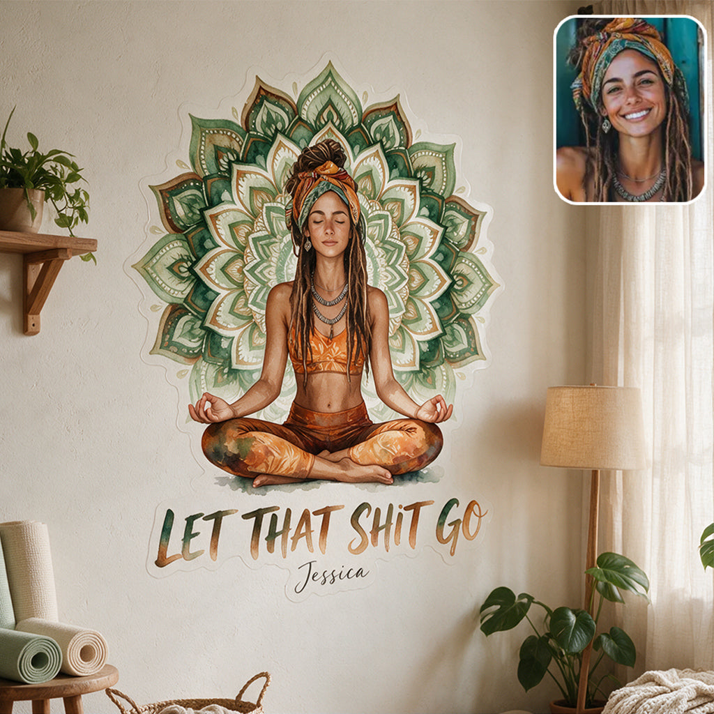 Lass den Sh*t los - Personalisierter Yoga Aufkleber