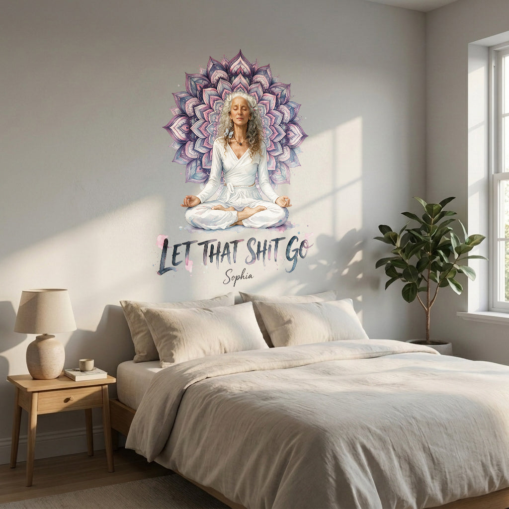 Lass den Sh*t los - Personalisierter Yoga Aufkleber