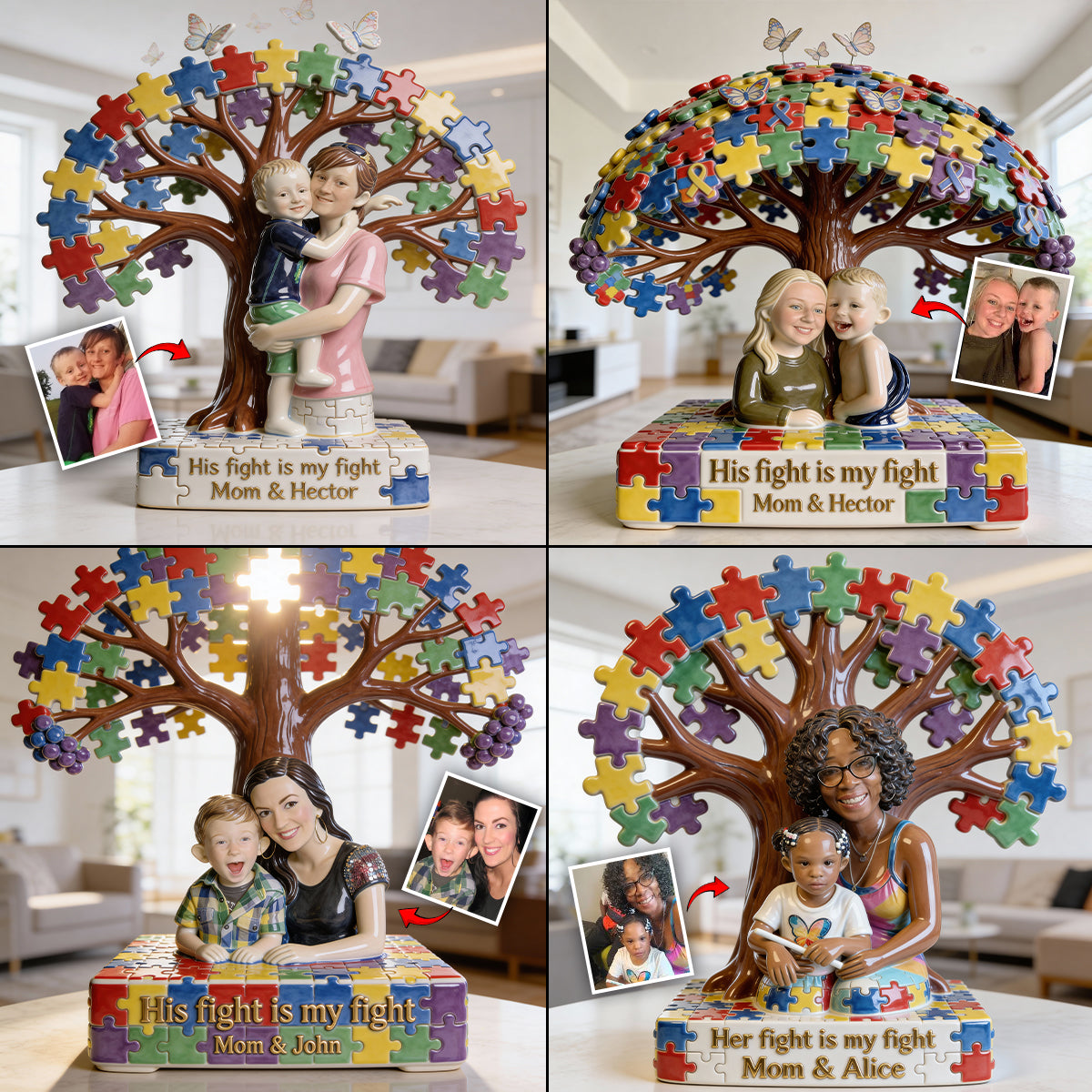 Autism Mom – Personalisierte Acrylplakette in individueller Form zur Sensibilisierung für Autismus