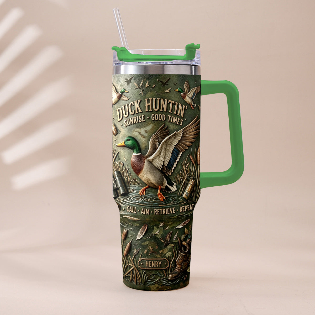 It's Hunting Season - Personalized Hunting Tumbler With Plush Charm