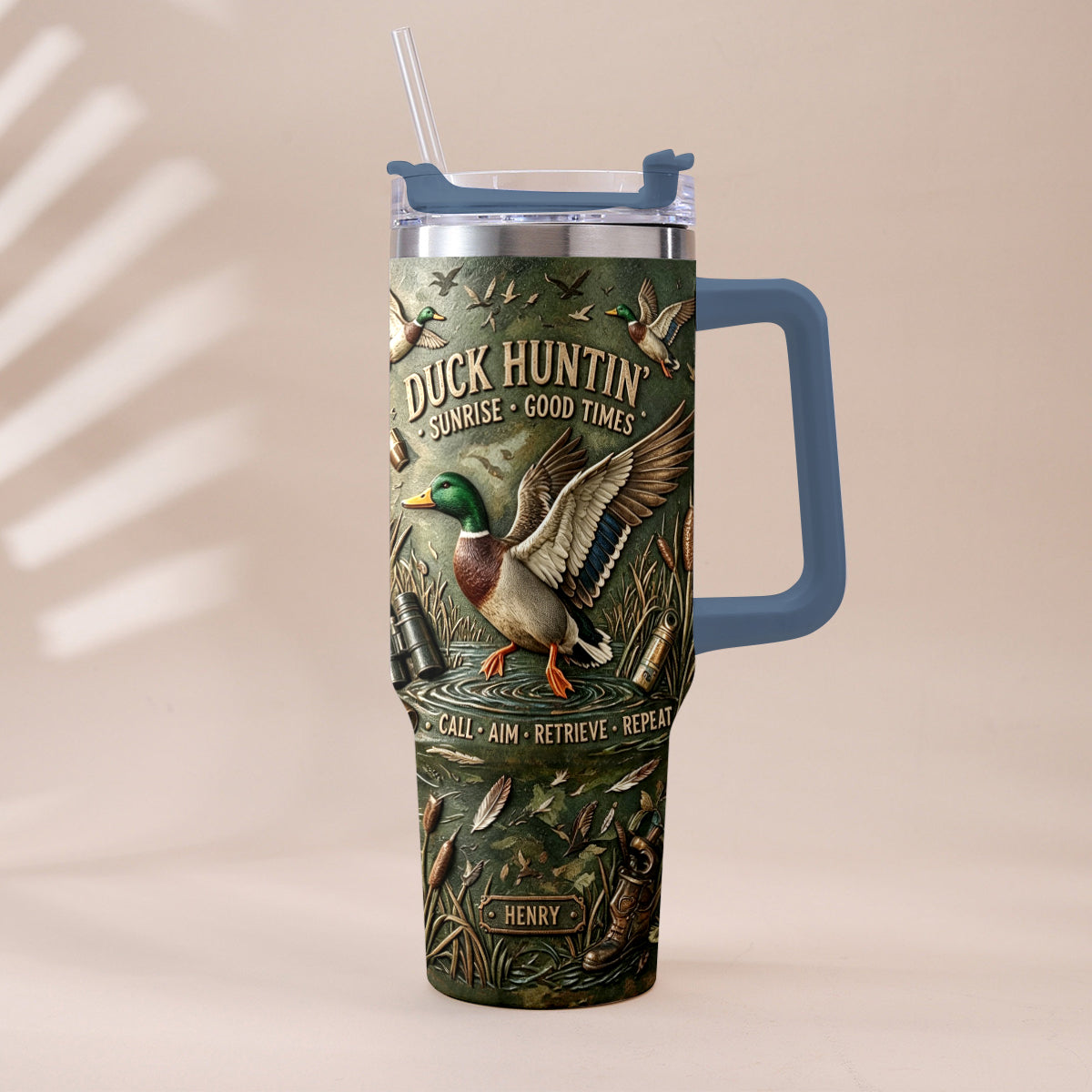 It's Hunting Season - Personalized Hunting Tumbler With Plush Charm