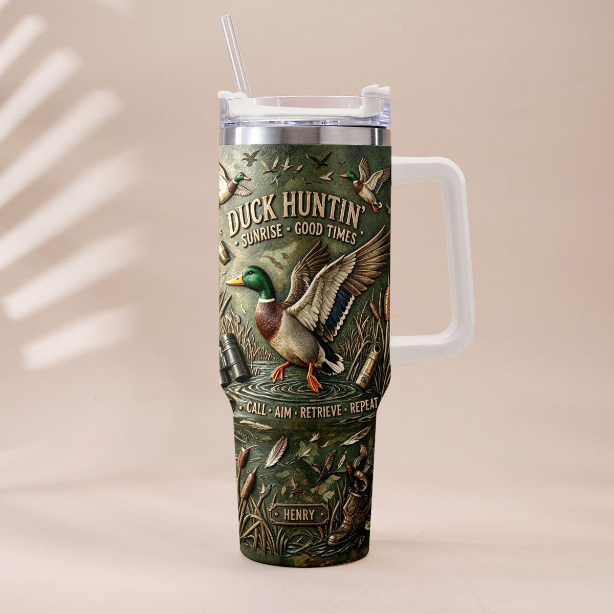 It's Hunting Season - Personalized Hunting Tumbler With Plush Charm