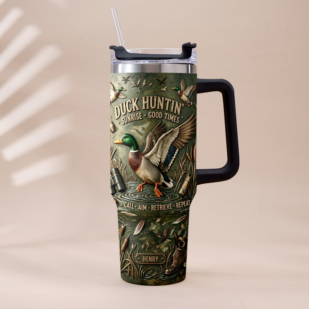 It's Hunting Season - Personalized Hunting Tumbler With Plush Charm