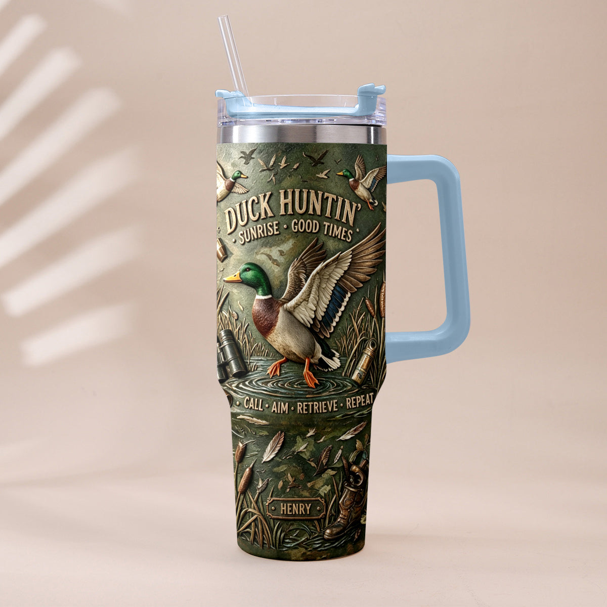 It's Hunting Season - Personalized Hunting Tumbler With Plush Charm