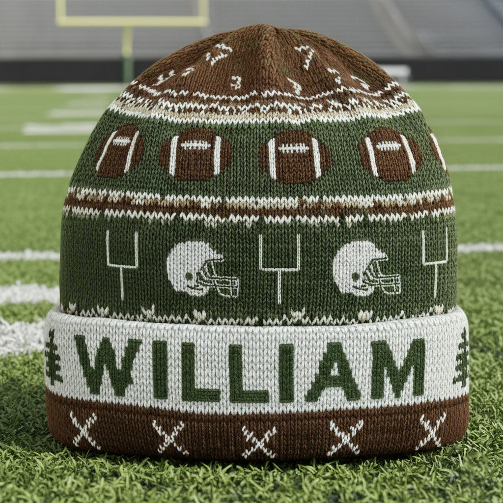 Touchdown Style Winter - Personalisierte Fußballmütze