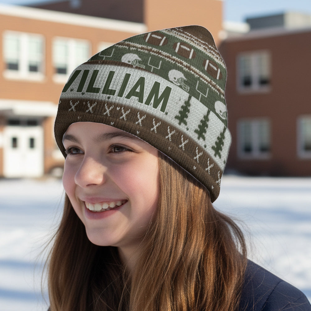 Touchdown Style Winter - Personalisierte Fußballmütze