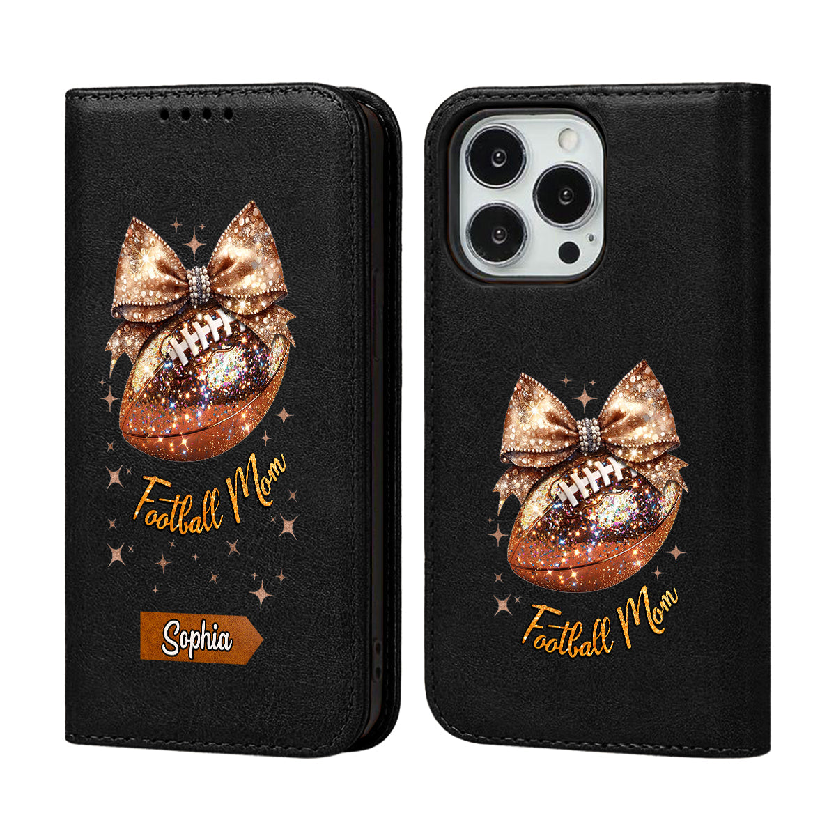 Glitzernder Fußball – Personalisierte Fußball-Handyhülle mit Tragegurt