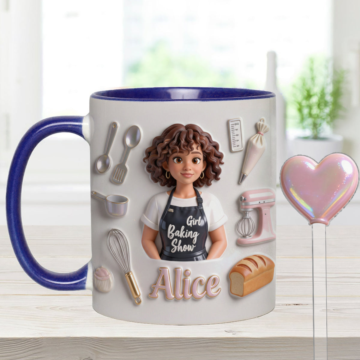Love Baking - Personalized Baking Set Accent Mug with Acrylic Stirrers