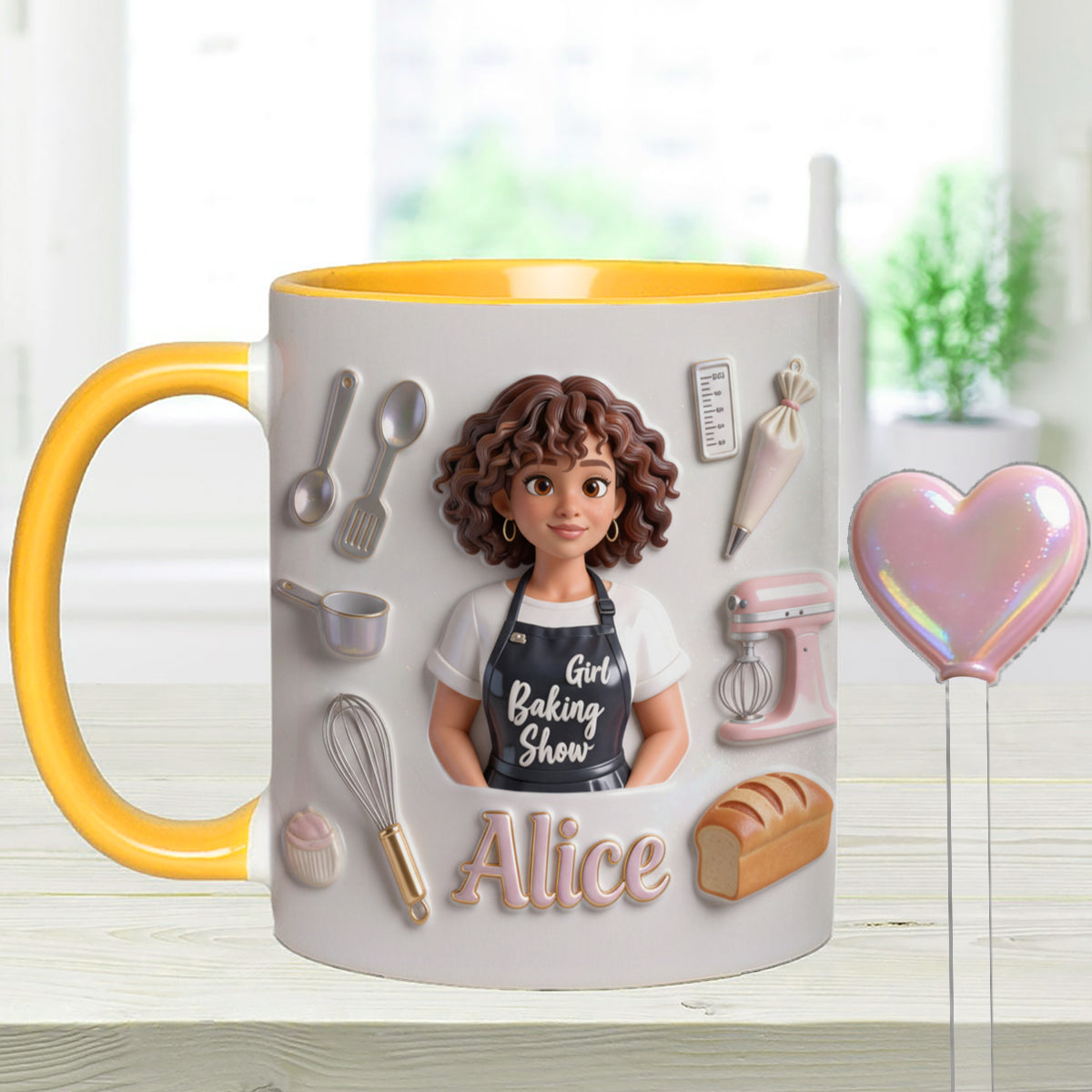 Love Baking - Personalized Baking Set Accent Mug with Acrylic Stirrers