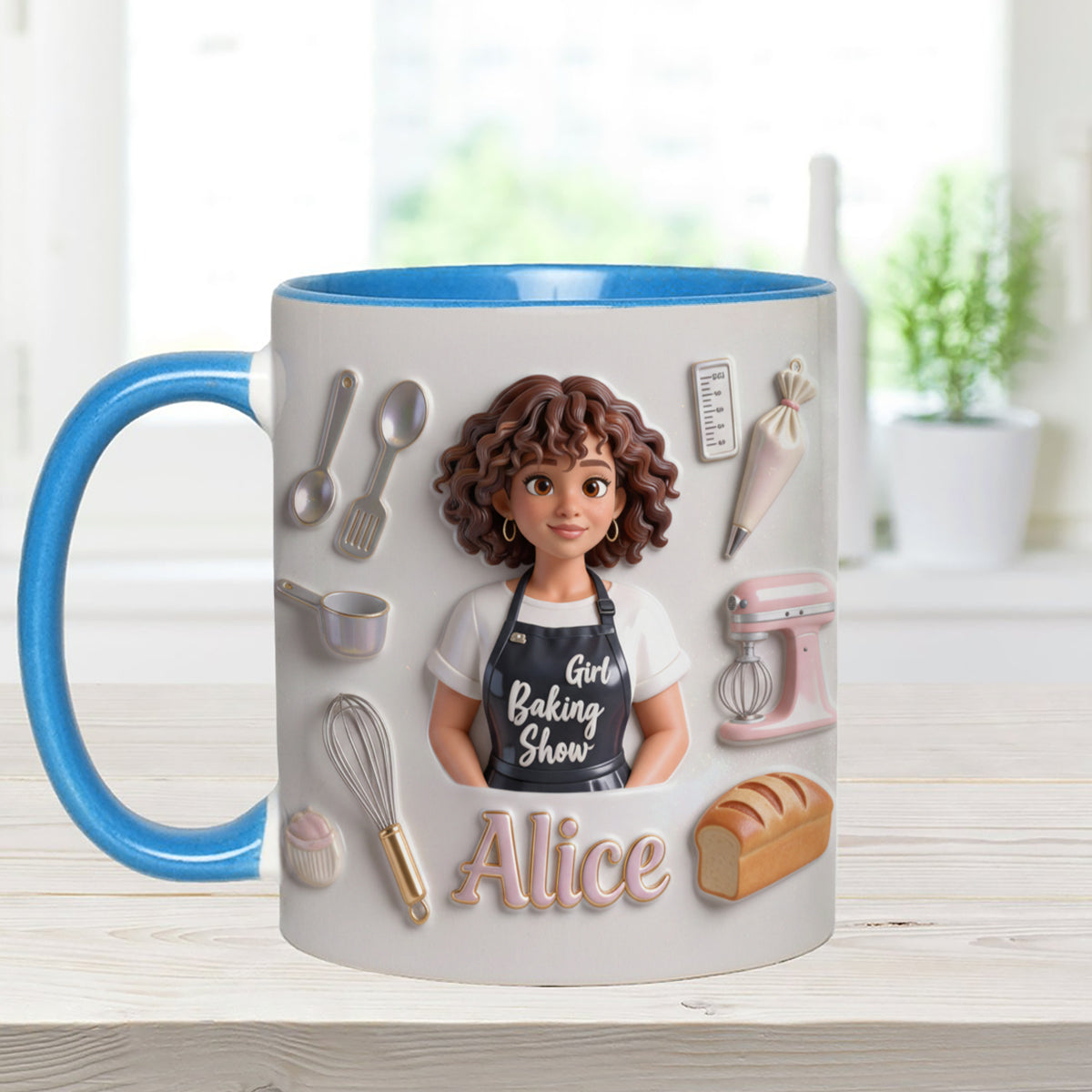 Love Baking - Personalized Baking Set Accent Mug with Acrylic Stirrers