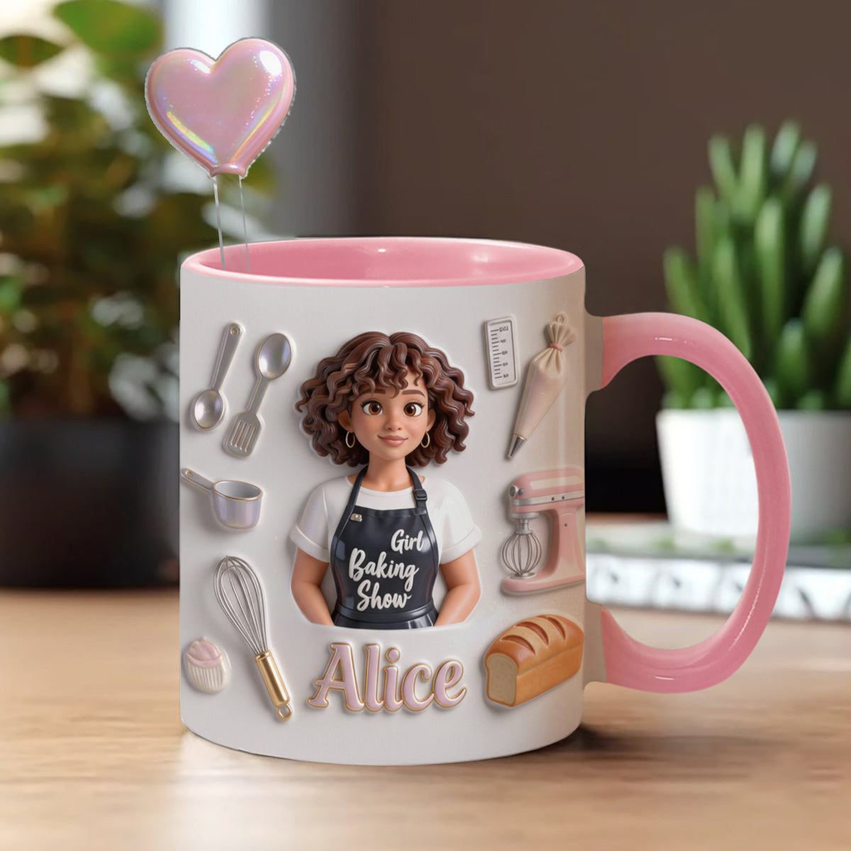 Love Baking - Personalized Baking Set Accent Mug with Acrylic Stirrers