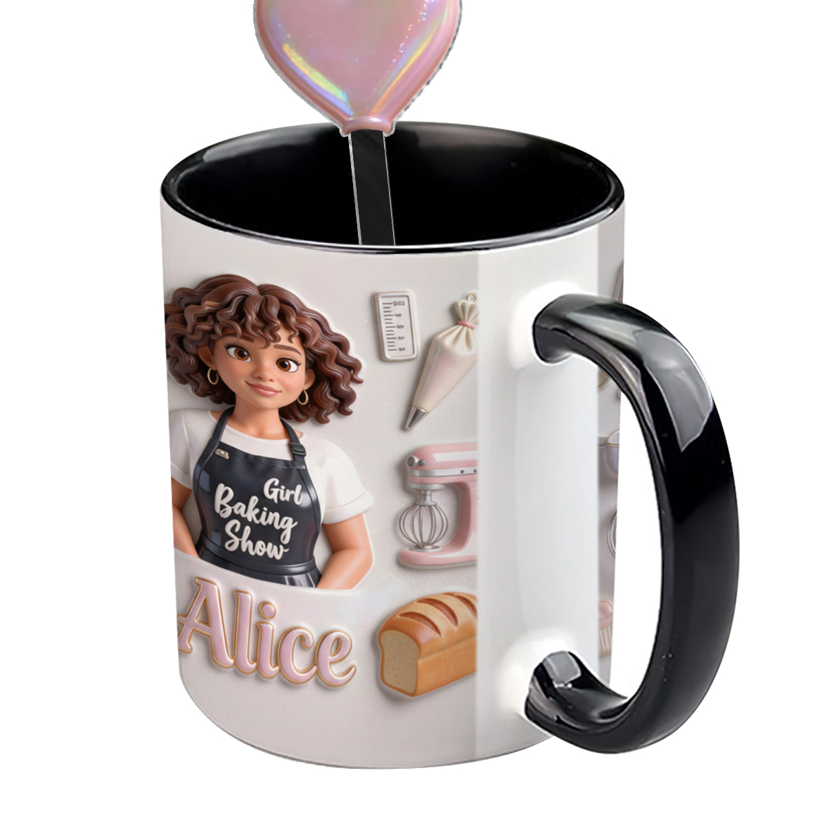 Love Baking - Personalized Baking Set Accent Mug with Acrylic Stirrers