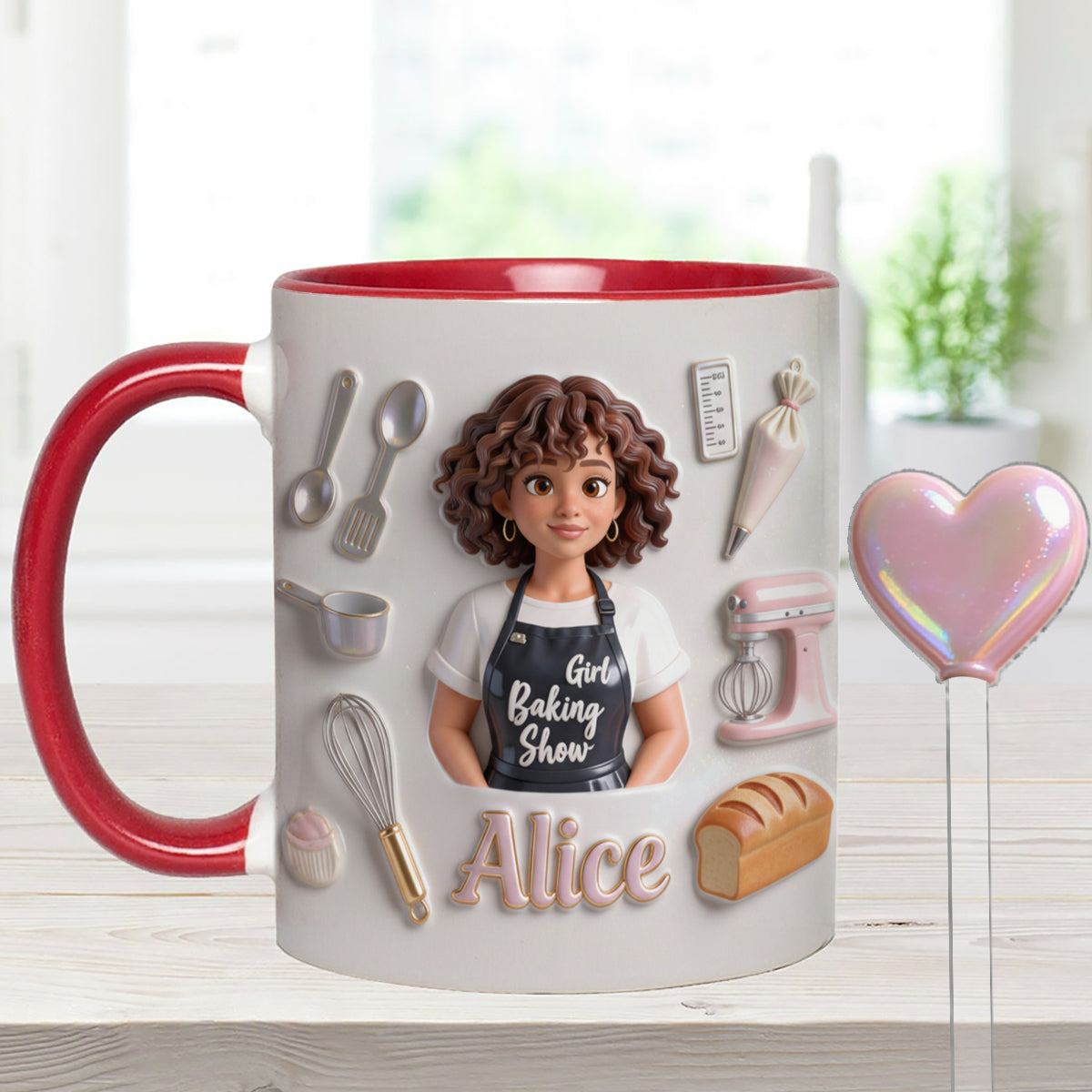 Love Baking - Personalized Baking Set Accent Mug with Acrylic Stirrers