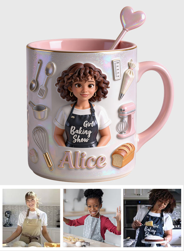 Love Baking - Personalized Baking Set Accent Mug with Acrylic Stirrers
